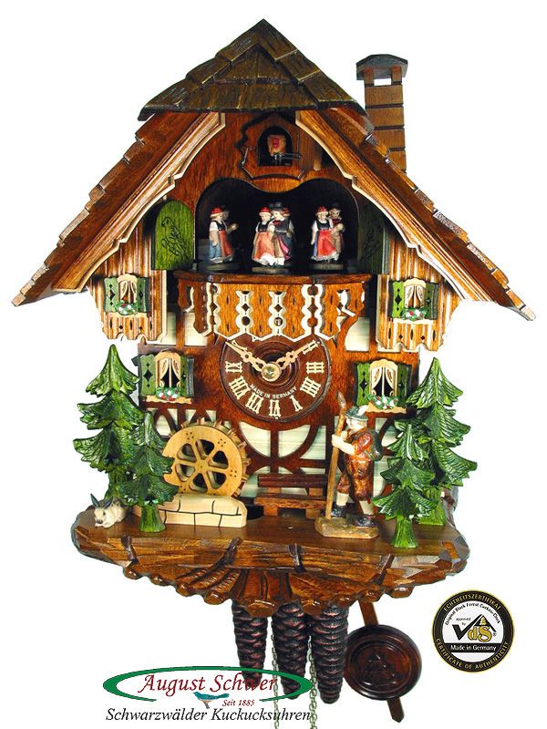 Black Forest Cuckoo Clock The Wanderer, Music 13 NEW  