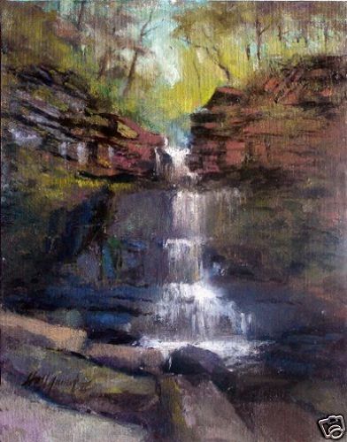 Chittenango Waterfalls 14x11 Oil HALL GROAT II  