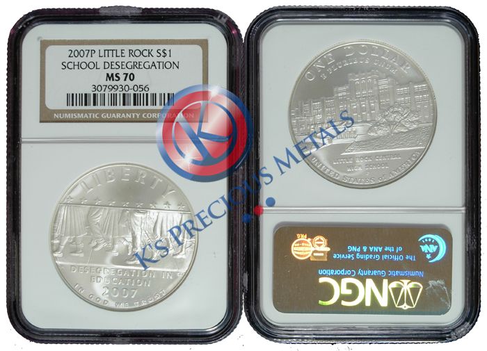 2007 P Little Rock School Desegregation Silver $1 Commemorative NGC 