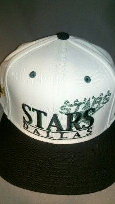 DALLAS STARS NHL REEBOK SNAPBACK HAT CAP RETRO WHITE/BLACK  