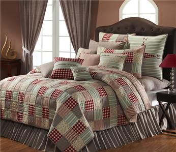 SUMMERS EDGE PATCHWORK OVERSIZED KING QUILT 4 pc SET  