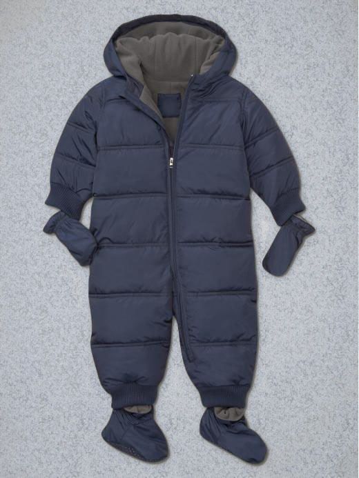 NEW GAP BLUE WARMEST PUFFER SNOW SUIT SIZE 6 12M 18 24M  