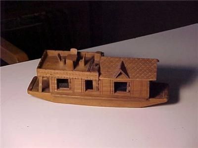 HAND CARVED HOUSEBOAT MODEL FROM 1961 LAKE DAL ADVENTURE  