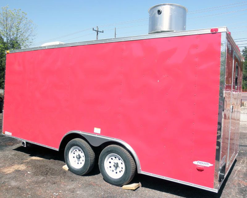 NEW 8.5 X 17 ENCLOSED V NOSE CONCESSION FOOD TRAILER  