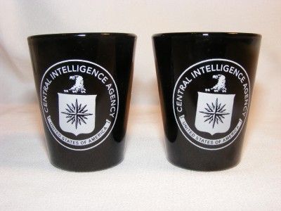 new CIA Central Intel Agency black SHOT GLASSES  