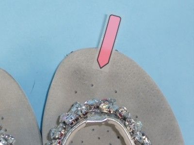 Volatile Rock Candy 8 M Silver Rhinestone Platform Thongs Sandals 