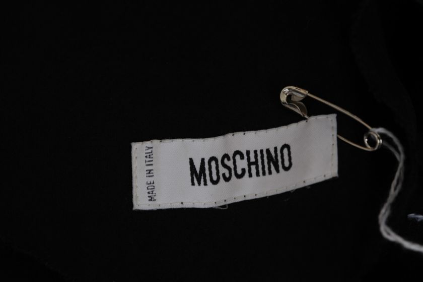 MOSCHINO Black Off Shoulder Strappy Silver Studded Blouse Top Tunic 