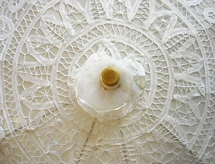 Battenburg lace ruffle wedding bridal Parasol victorian  