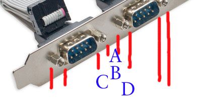 Two Serial (DB9, RS232, COM1) Ports Bracket with Cable  