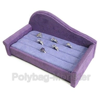 Velvet Purple Ring Holder Sofa Jewelry Display Stand  