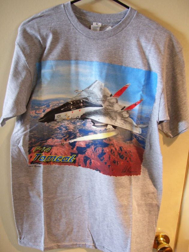 PRINTED AVIATION T SHIRTS F 14 TOMCAT SZ MEDIUM  