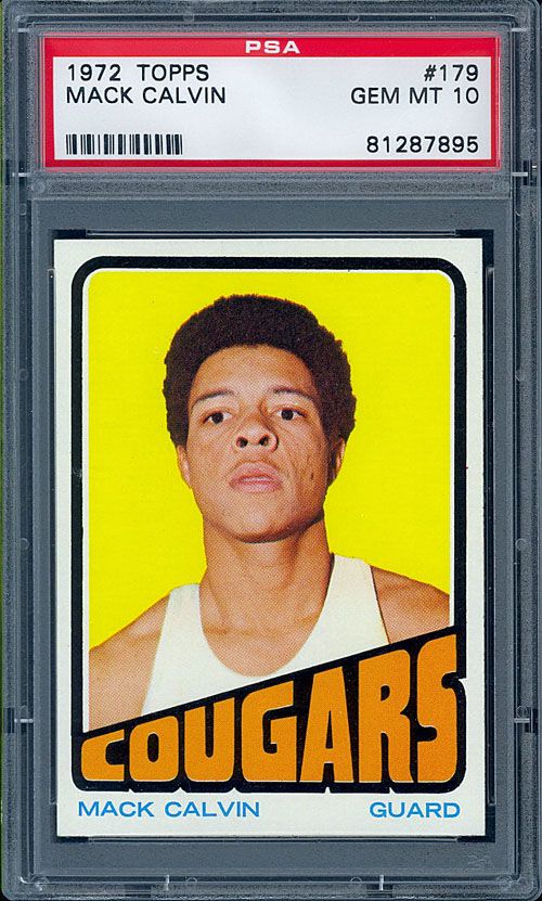 1972 TOPPS #179 MACK CALVIN PSA 10 GEM MT Pop 5 ABA  