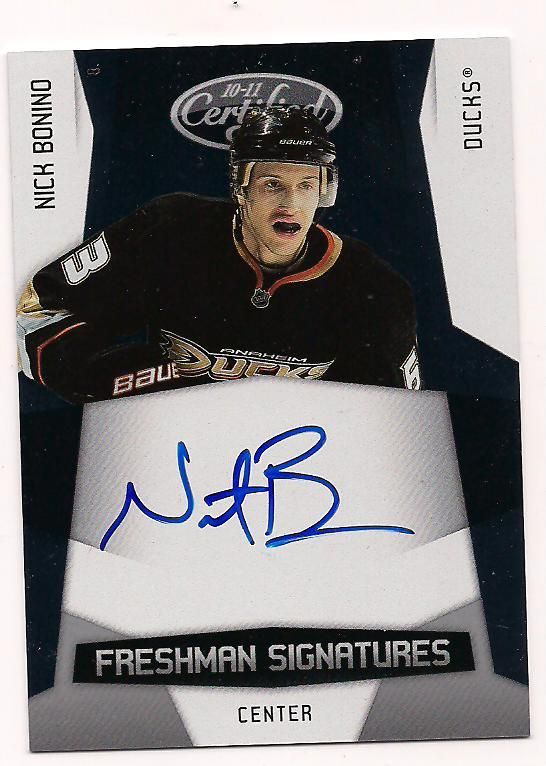 2010/11 Certified Rookie Auto Nick Bonino Anaheim Ducks  