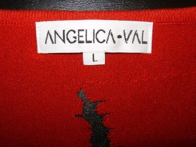 ANGELICA VAL~SZ LG~$169~STUNNING RUBY RED SEE THROUGH TOP/BLOUSE 