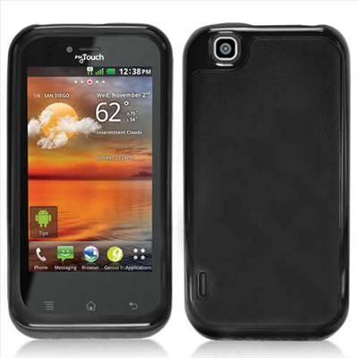 Black TPU Soft Skin Bumper Cover Case for LG Maxx Touch E739 T Mobile 