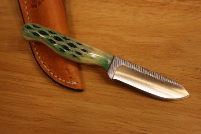 ANZA 2011 GREEN WINGED TEAL DUCK Knife w/ Jigged Bone Handle Made In 