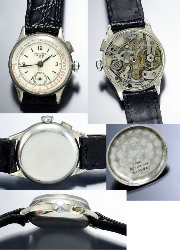 LONGINES SINGLE BUTTON STEEL DOCTORS CHRONOGRAPH  