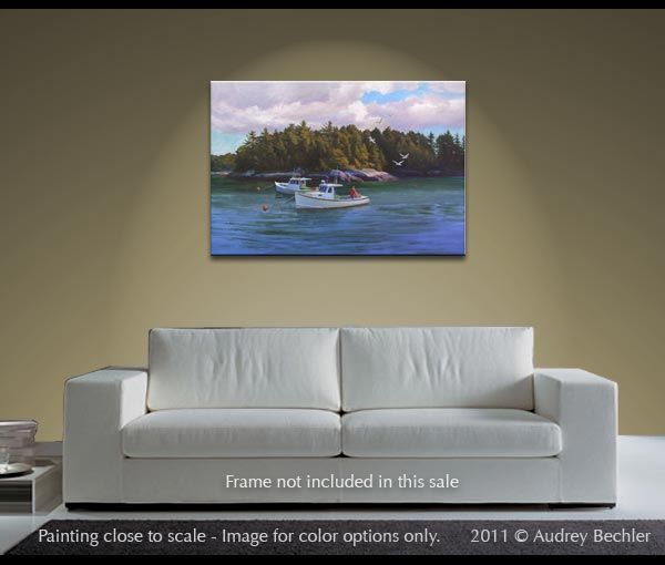 Lobster Boat Maine Fine Art Landscape Painting Bechler  