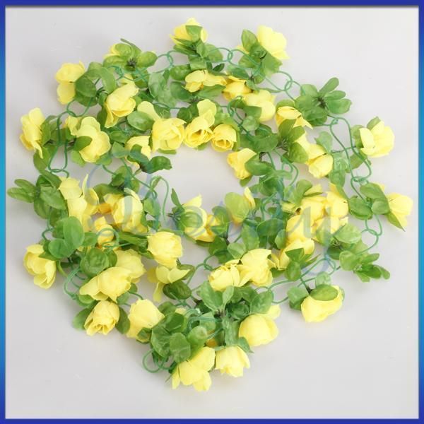 82 Artificial Hanging Silk Rose Bud Flower Garland Vine Wall Wedding 