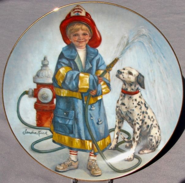 RECO Sandra Kuck Plate ALL IS WELL Fireman Dalmation  