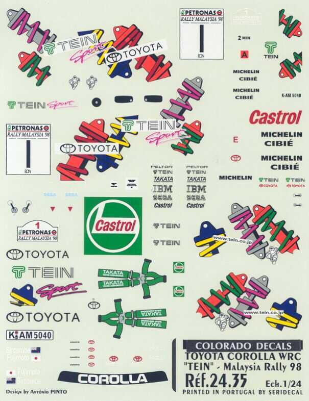 Colorado Decals 1/24 TOYOTA COROLLA WRC Malaysia Rally  