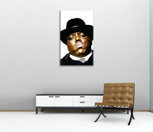 NOTORIOUS BIG Biggie Smalls CANVAS PAINTING 30 x 18  