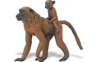 BABOON MOTHER with BABY ~ FREE SHIP $25.+ SAFARI LTD  