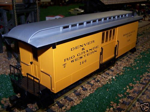 LGB G D & R G W BAGGAGE CAR+LGB WHEELS+LIGHTS # 3084  