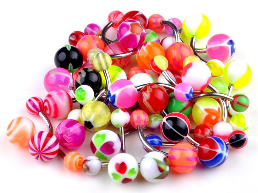 Wholesale Lot 50pcs Belly Navel Button Rings Barbells  