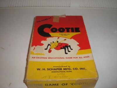 VINTAGE GAME COOTIE MADE IN 1949 BY W.H. SCHAPER MFG. CO.  