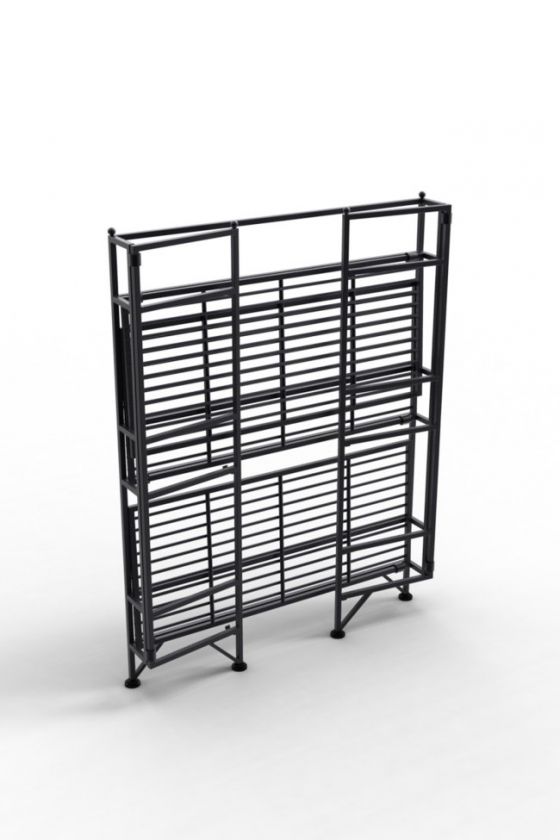 Tra Wide 3 Tier Metal Folding Storage Shelf (Black) 095285409952 