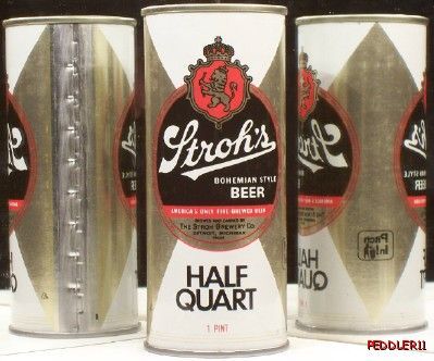 STROHS BEER 16 OZ PULL TAB CAN DETROIT MICHIGAN #78Yas  