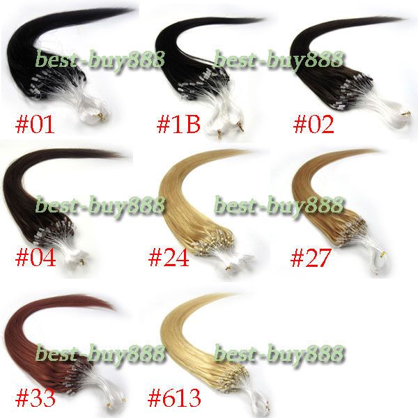 18/20100S Loop Micro Ring tips Asion Straight Human Hair 