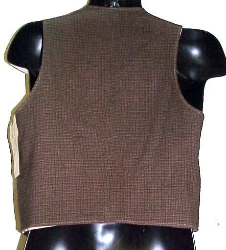 WESTERN FRONTIER COWBOY / GAMBLERS WOOL VEST 1800 A1  