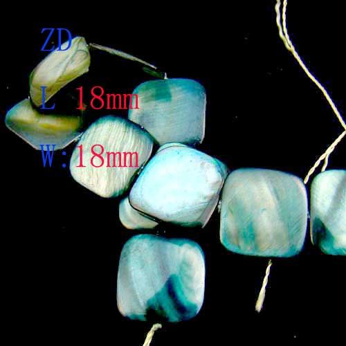   18*18mm Turquoise MOP Mother of Pearl Shell Square Loose Beads  