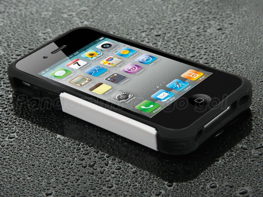 White Soft Gel TPU Rubber Combo Case Cover for Apple iPhone 4 4S 4G W 