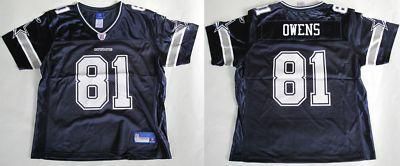 DALLAS COWBOYS TERRELL OWENS NAVY LADIES JERSEY sz XL  