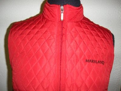 NWT Campus Drive Maryland Terrapins Womens Quilted Vest SMALL MED LG 