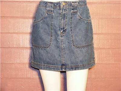 Womens American Eagle Blue Denim Jean Skirt, Sz 8  