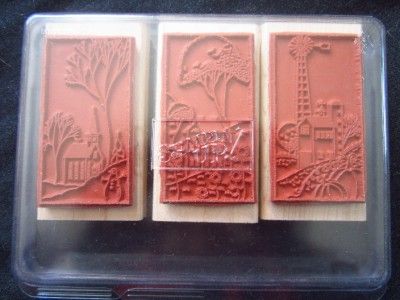 NEW rubber stamp lot set Stampin Up Country Pleasures seasons farm 