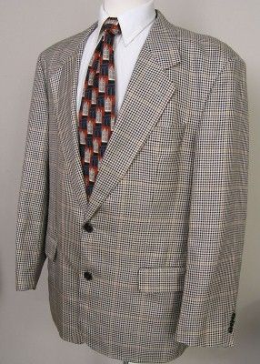 Hugo Boss Blazer Hounds Tooth Black Gold Gray 44R  