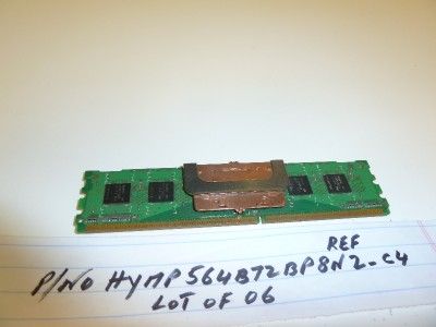 Lot of 6 512MB 1RX8 PC2 4200F P/N HYMP564B72BP8N?2 C4  