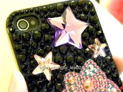 Hello Kitty in Black Bling Rhinestone iPhone 4 Case NEW  