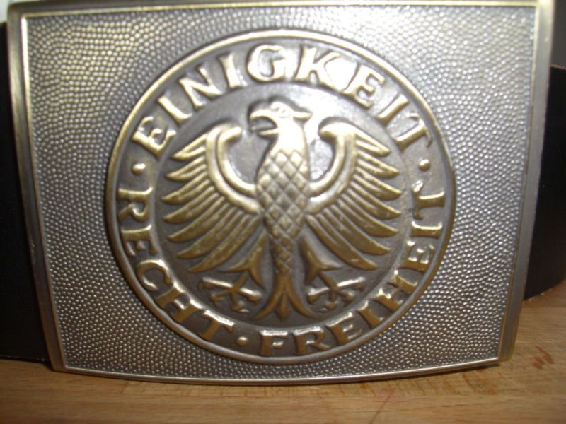 German Army Belt with Buckle Bundeswehr Leder Koppel  