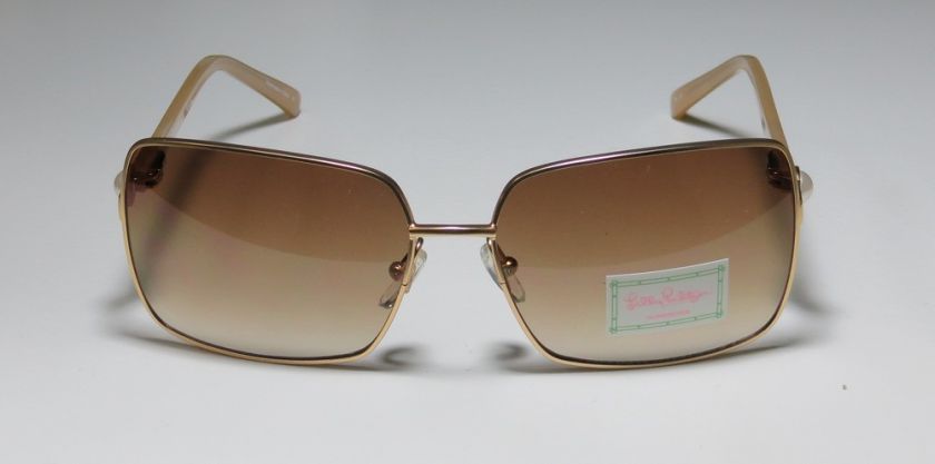 NEW LILLY PULITZER CAMERON GOLD/CREAM/BROWN CUTE SUNGLASS/SHADES 