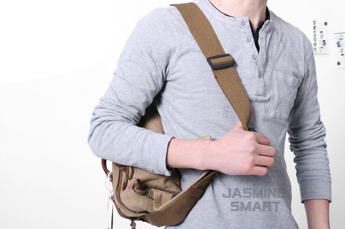 Jasminesmart wholesale Mens Canvas Leahter Waist Belt Shoulder 