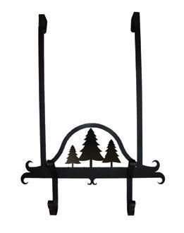 Pine Tree Iron Over Door Towel Rack Hang Coats + Towels  