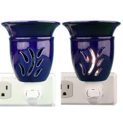 New Blue Candle Warmer Tart Oil Lamp Plug In Burner  