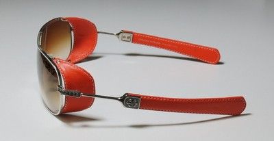 NEW CHROME HEARTS STEP CHILD SILVER/BROWN/ORANGE LEATHER SUNGLASS 