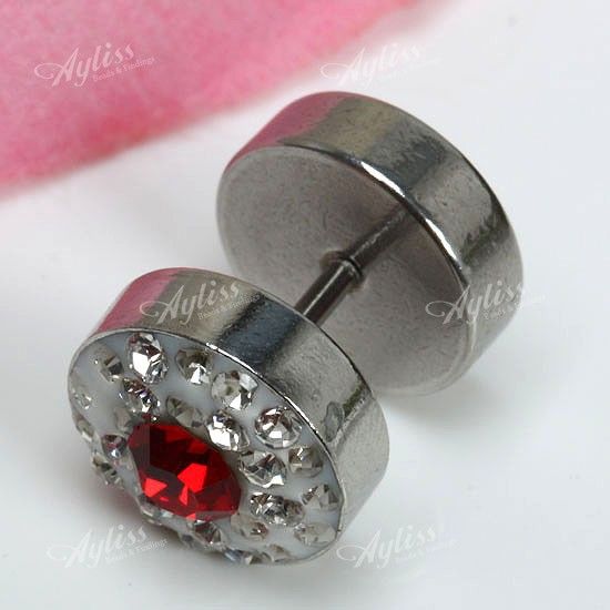   Ear Stud Earring Czech Rhinestone Crystal Stainless Steel Screw Round